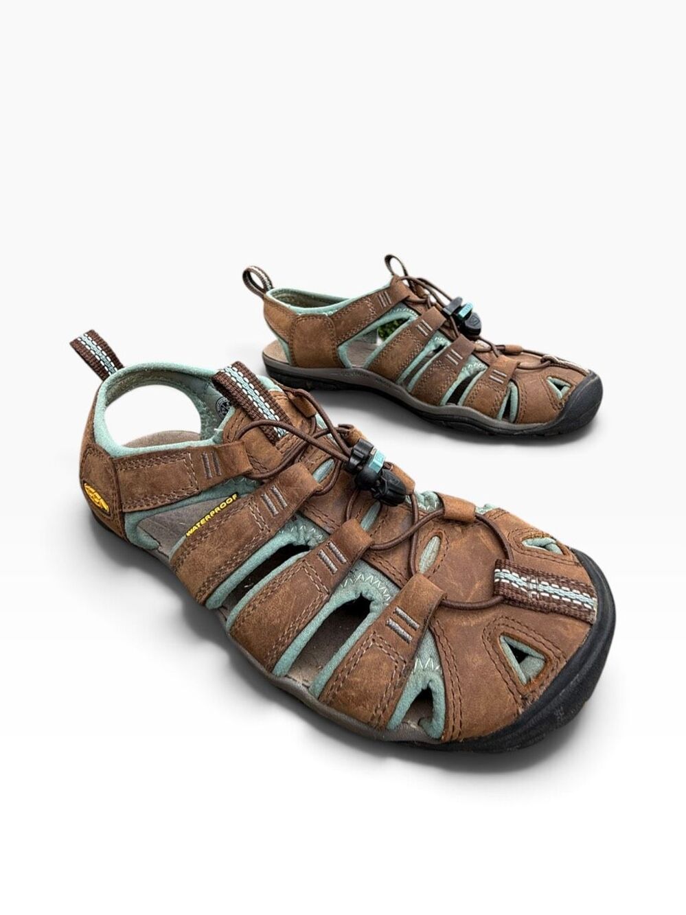 Keen Clearwater CNX Leather Waterproof Brown Sandals Gorpcore Outdoor size 6